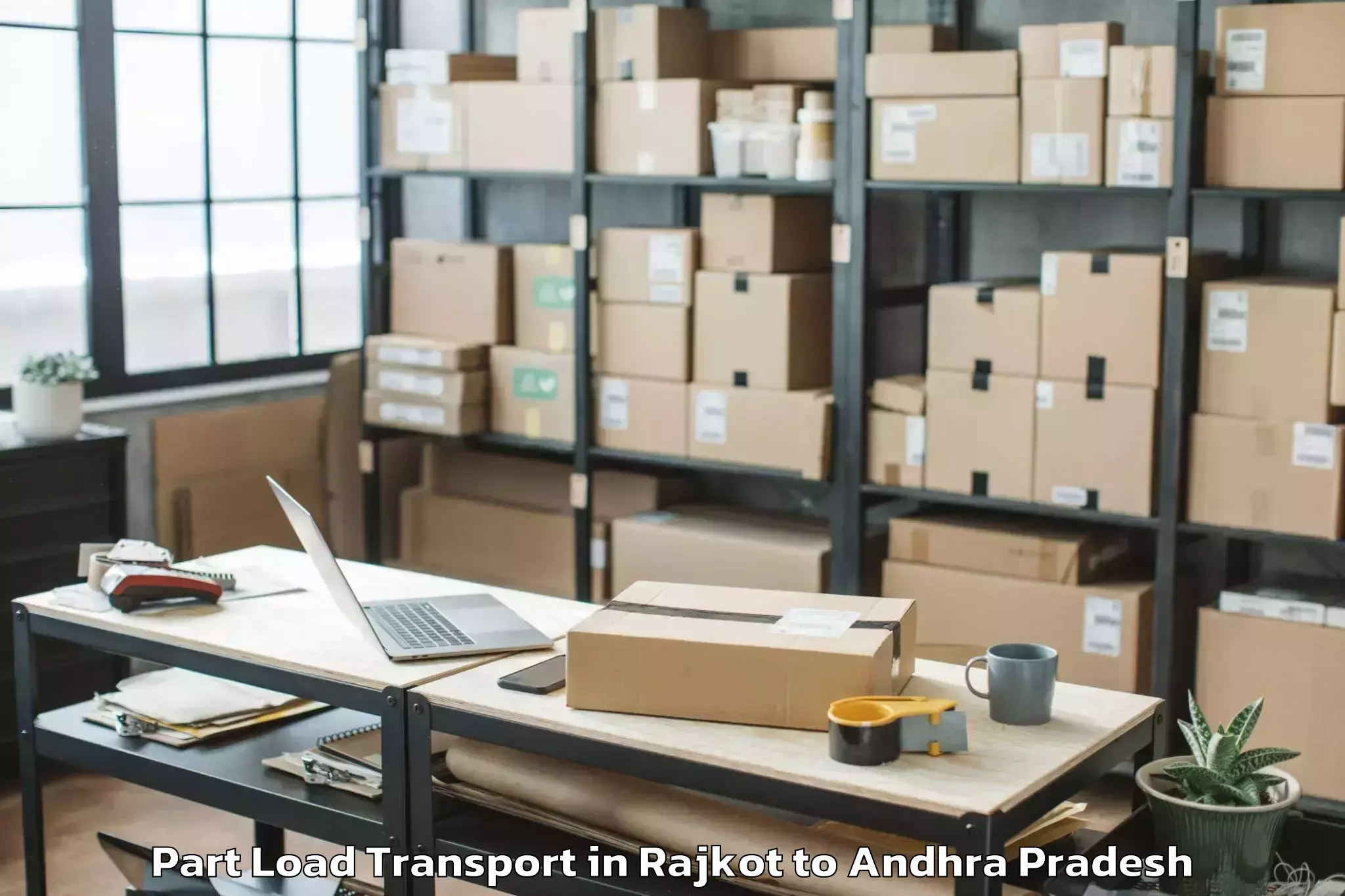 Professional Rajkot to Bhimunipatnam Part Load Transport